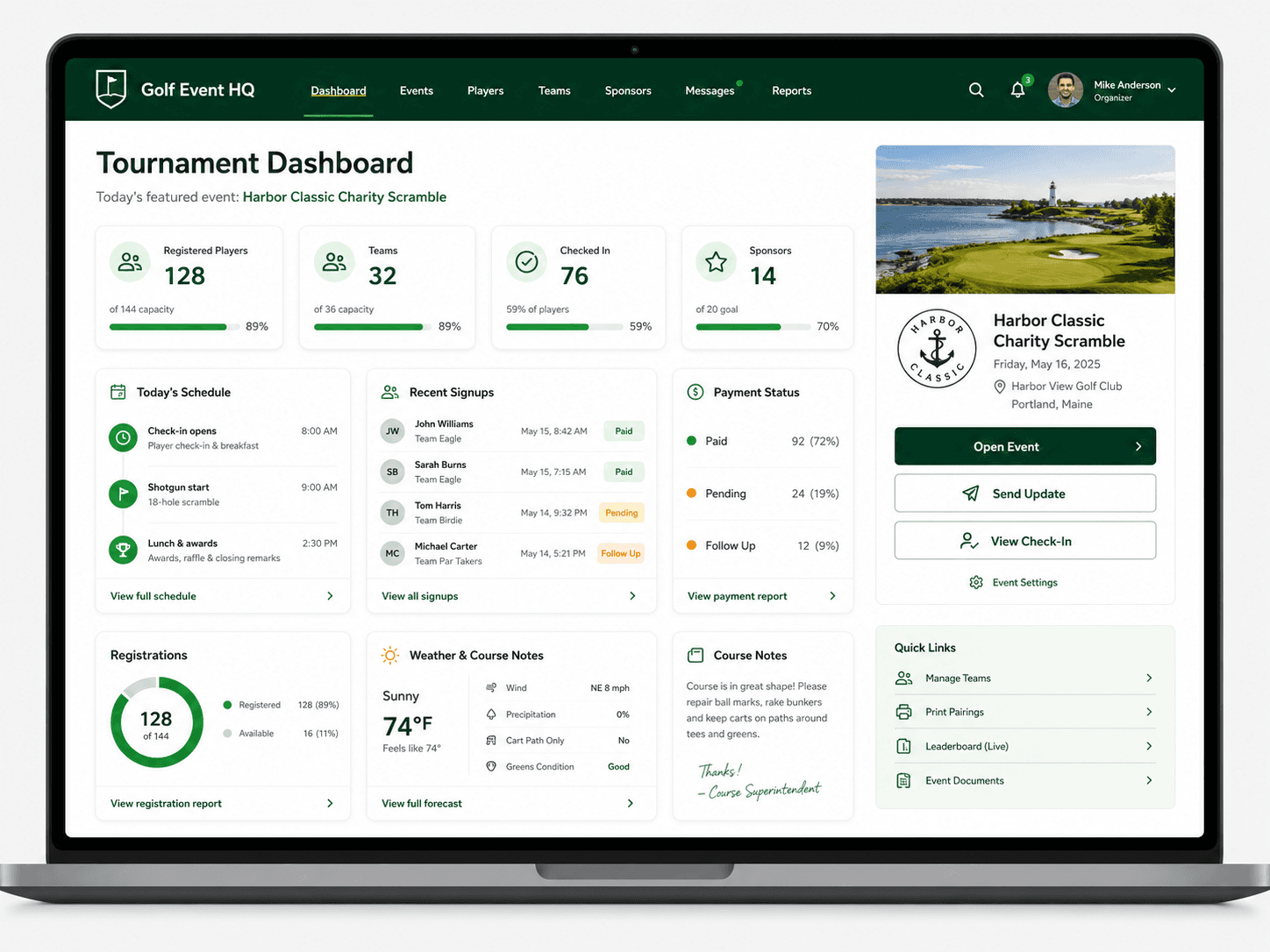 Dashboard page preview